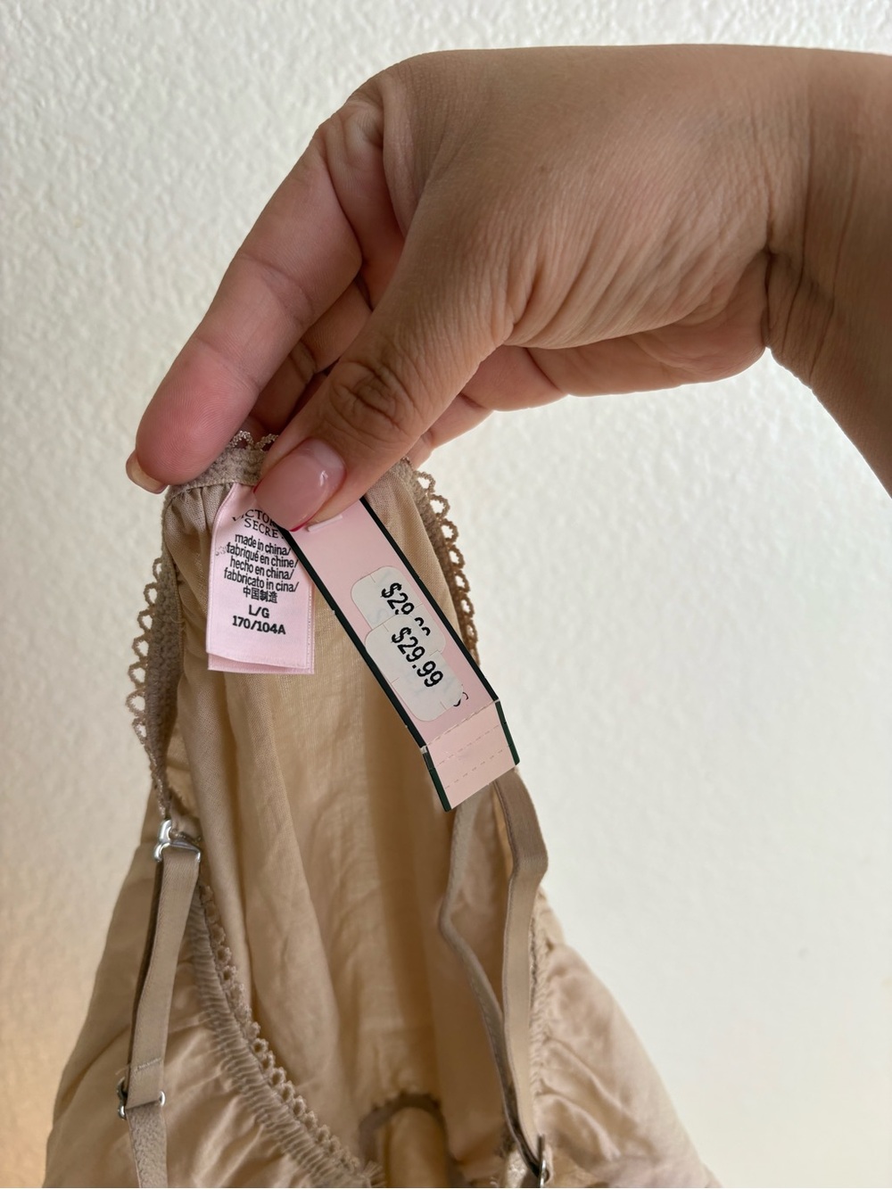 Victoria's Secret Lace-Trim Chemise Romper in Nude Taupe - Picture 5 of 6